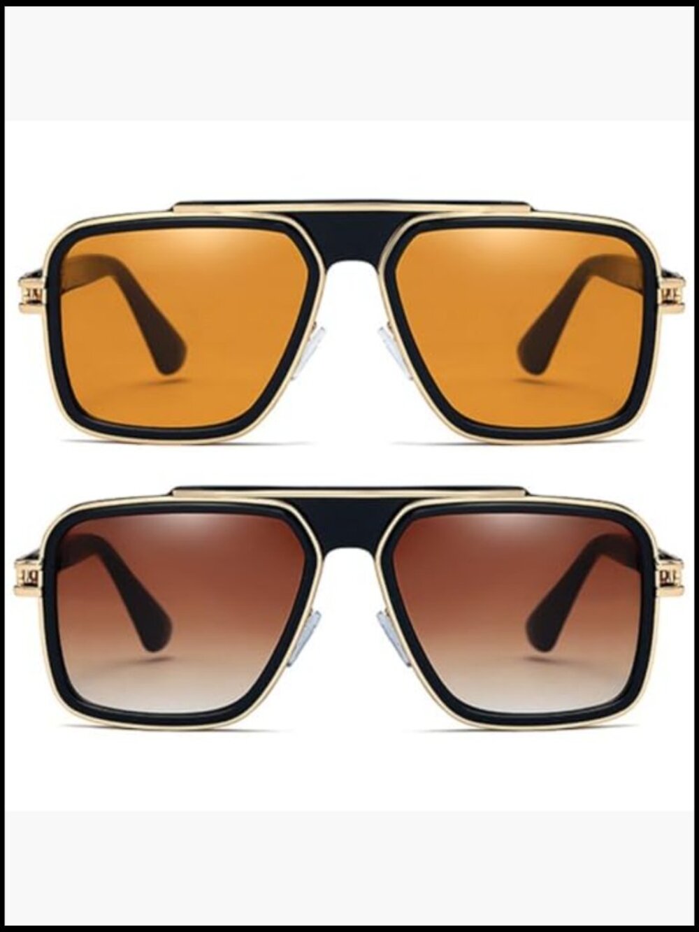 Retro Square Metal Sunglasses with UV400 Protection - Picture 2 of 6